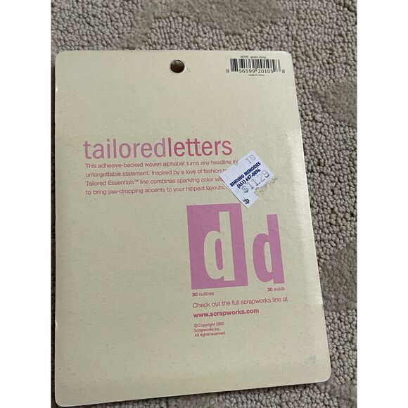 🎀Scrap Works Tailored Letters Adhesive Woven Alphabet Stickers - Picture 3 of 3